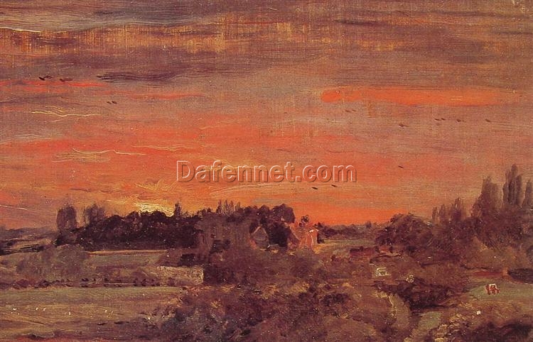 Stunning East Bergholt Rectory (1810) by John Constable – Romantic Oil on Canvas for Classic Landscape Art Lovers