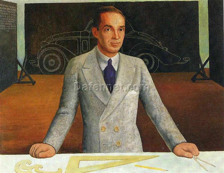 Diego Rivera ‘Edsel B. Ford’ Social Realism Oil Painting – Iconic 1932 Portrait