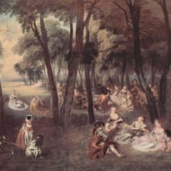 Buy Entertainment Countryside by Antoine Watteau – Rococo Oil Painting Reproduction | DaFen Village Studio
