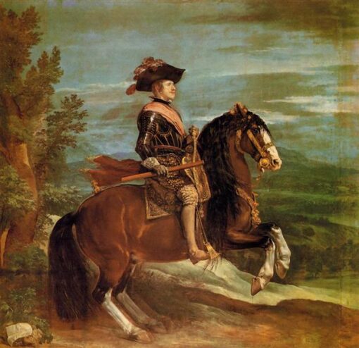 Ritterliches Porträt Philipps IV. von Velázquez - Majestätische barocke königliche Ölgemälde Reproduktion