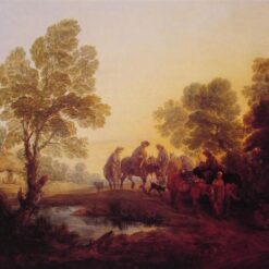 INSPIRED BY Gainsborough’s "Evening Landscape Peasants and Mounted Figures" – Custom Rococo Landscape Oil Painting | DaFen Village Studio