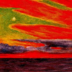 Custom Diego Rivera 'Evening Twilight at Acapulco' Muralist Oil Painting – 1956 Landscape