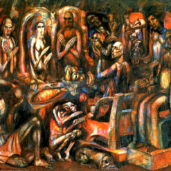 Pavel Filonov Feast of Kings – 1913 Allegorical Oil Painting | Custom Handcrafted Reproduction