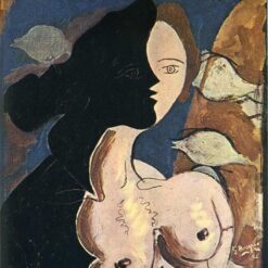 Georges Braque 'Figure Double with Marine Background' 1942 – Cubist Modern Portrait Oil Painting Reproduction