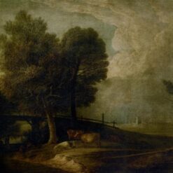 INSPIRED BY Thomas Gainsborough’s "Figures with Cattle in a Landscape" – Custom Rococo Landscape Oil Artwork | DaFen Village Studio