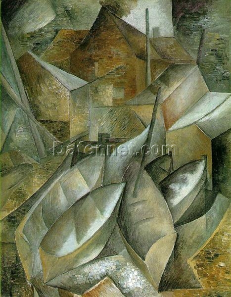 Custom Oil Painting – “Fishing Boats” by Georges Braque – Cubist Landscape Reproduction