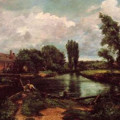 John Constable Flatford Mill from a Lock on the Stour (1811) – British Landscape Oil Painting