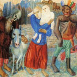 Flight to Egypt by Pavel Filonov – Religious Art Reproduction | Hand-Painted Analytical Realism Canvas | Custom Oil Painting from DaFen