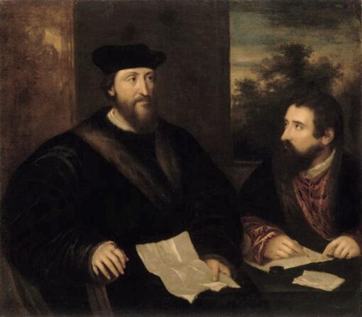 Titian’s French Cardinal Georges d’Armagnac and his Secretary G. Philandrier – High Renaissance Portrait