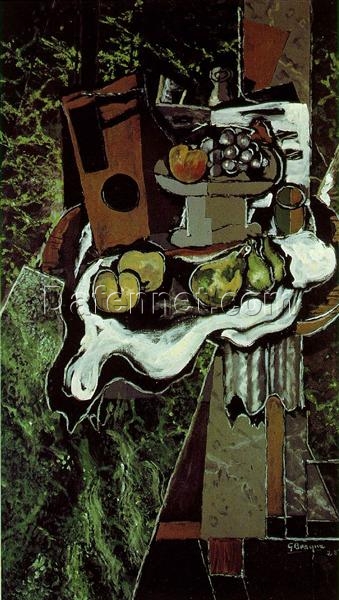 Georges Braque – Still Life ‘Fruit on a Tablecloth with a Fruitdish’ (1925), Cubism & Expressionism