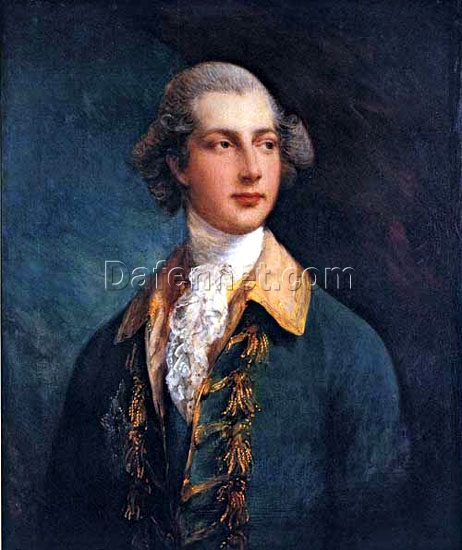 INSPIRED BY “George IV as Prince of Wales” by Thomas Gainsborough – Hand-painted Rococo Oil Portrait | DaFen Village Studio