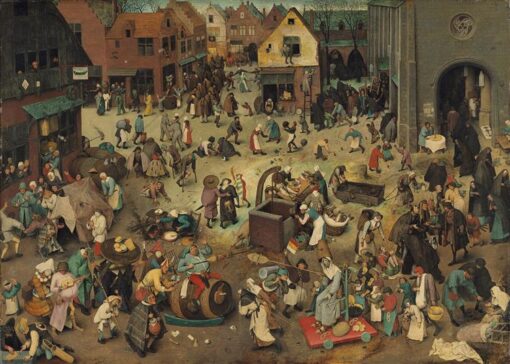 Pieter Bruegel’s The Fight between Carnival and Lent – Allegorical Oil Painting Reproduction