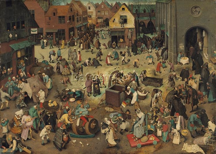 Pieter Bruegel’s The Fight between Carnival and Lent – Allegorical Oil Painting Reproduction