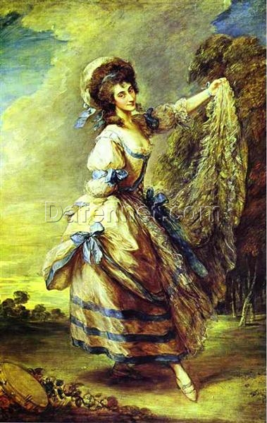 Giovanna Baccelli (1782) by Thomas Gainsborough: Rococo Ballerina Portrait Oil Painting on Canvas