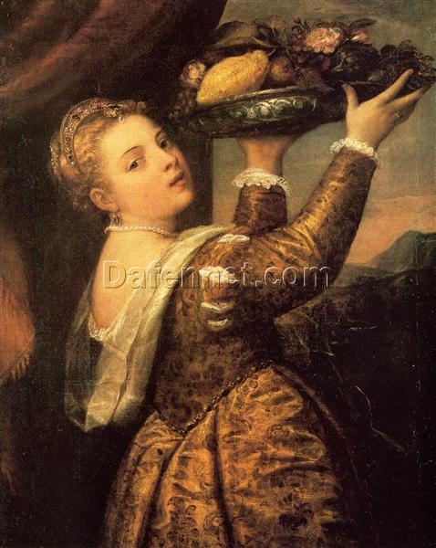 Girl with a Basket of Fruits (Lavinia) – Titian, 1555-1558, Late Renaissance Portrait
