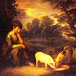 Buy Thomas Gainsborough Rococo Genre Painting: Girl with Pigs (1782) Oil on Canvas