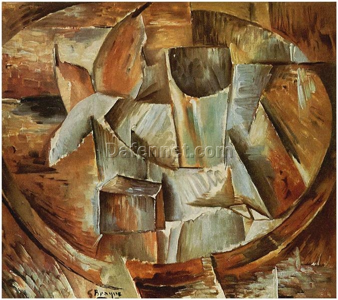 Georges Braque “Glass on a Table” – Cubist Still Life Oil Painting Reproduction for Art Enthusiasts