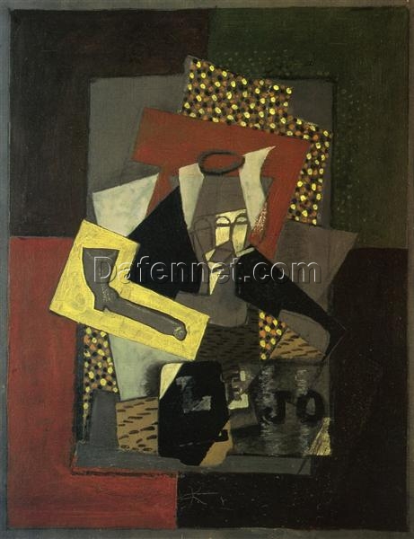 Glass, Pipe and Newspaper” – Georges Braque Cubist Reproduction – Oil Painting on Canvas