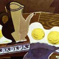 Georges Braque 'Glass Pitcher and Lemons' 1942 – Abstract Cubist Still Life Oil Painting on Canvas