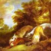 Rococo Animal Art: Thomas Gainsborough Greyhounds Coursing a Fox (1784-1785) Oil Painting on Canvas
