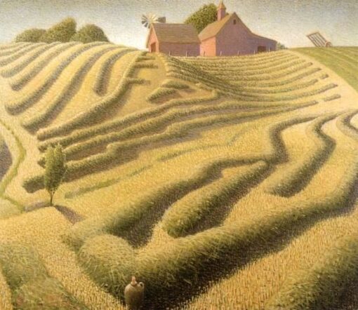 Grant Wood’s Haying – 1939 Regionalism Landscape Oil Painting | Custom Handcrafted Reproduction from DaFen Village Studio