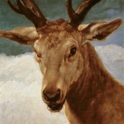 Head of a Stag by Velázquez – 1634 Baroque Animal Oil Painting Reproduction