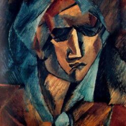Head of a Woman" – Handmade Cubist Portrait by Georges Braque
