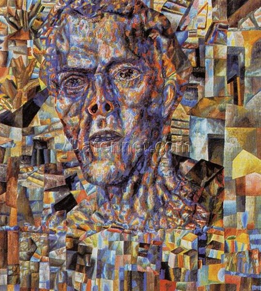 Pavel Filonov Head (c.1935) – Custom Oil Reproduction in Analytical Realism