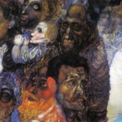 Custom Reproduction of ‘Heads’ by Pavel Filonov – 1910 Russian Expressionist Portrait | Oil Painting on Cardboard Style by DaFen Artists