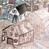 Pavel Filonov's Houses – Custom Cityscape Oil Painting Reproduction in Analytical Realism (c.1925)