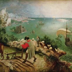 Landscape with the Fall of Icarus – Mythological Painting by Pieter Bruegel the Elder, c.1560