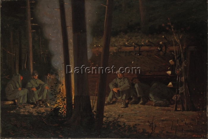 Winslow Homer Realism Genre Painting: In Front of Yorktown Oil on Canvas