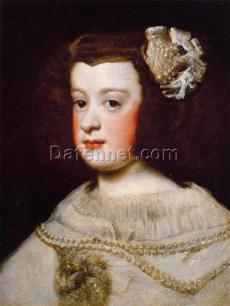 Baroque Masterpiece – Infanta Maria Teresa by Velazquez (1648) | DaFenVillage Studio Oil Painting Reproduction