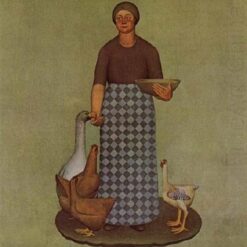 Buy Farmer's Wife with Chickens by Grant Wood – 1932 Regionalist Oil Painting Reproduction | Handcrafted Custom Art from DaFen Village
