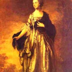 INSPIRED BY Gainsborough's "Isabella, Viscountess Molyneux" – Personalized Rococo Oil Painting | DaFen Village Studio