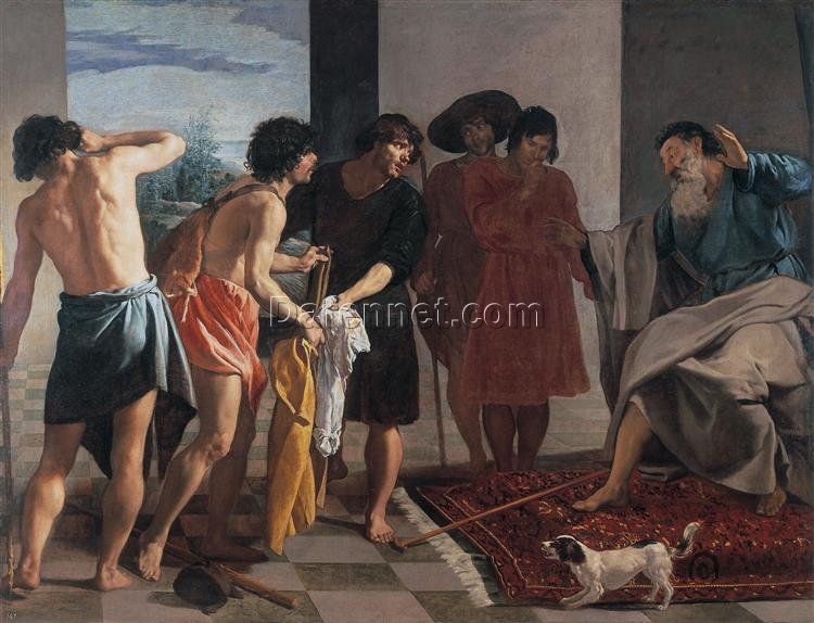 Velazquez Baroque Religious Painting – Joseph’s Bloody Coat Brought to Jacob (1630)