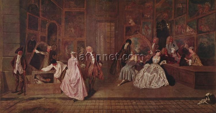L’Enseigne de Gersaint by Antoine Watteau – Stunning Rococo Genre Painting Reproduction | DaFen Village Studio