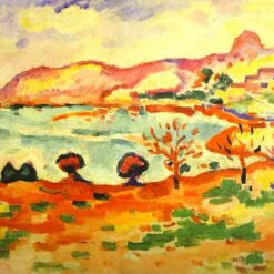 Paysage L'Estaque (1907) by Georges Braque – Fauvist Landscape Oil on Canvas