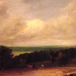 John Constable Landscape Ploughing Scene In Suffolk – 1814 Romantic Oil Painting on Canvas
