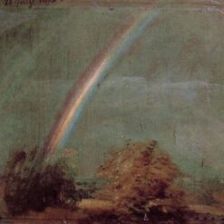 John Constable Landscape with a Double Rainbow (1812) – Romantic English Landscape Oil Painting