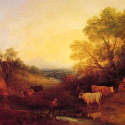 INSPIRED BY Gainsborough’s "Landscape with Cattle" – Custom Rococo Oil Painting | DaFen Village Studio