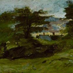 Custom Oil Painting: Landscape with Cottages by John Constable (1810) – English Countryside Art