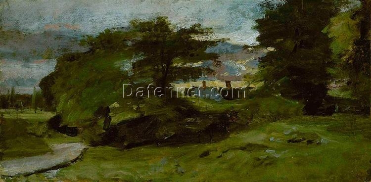 Custom Oil Painting: Landscape with Cottages by John Constable (1810) – English Countryside Art