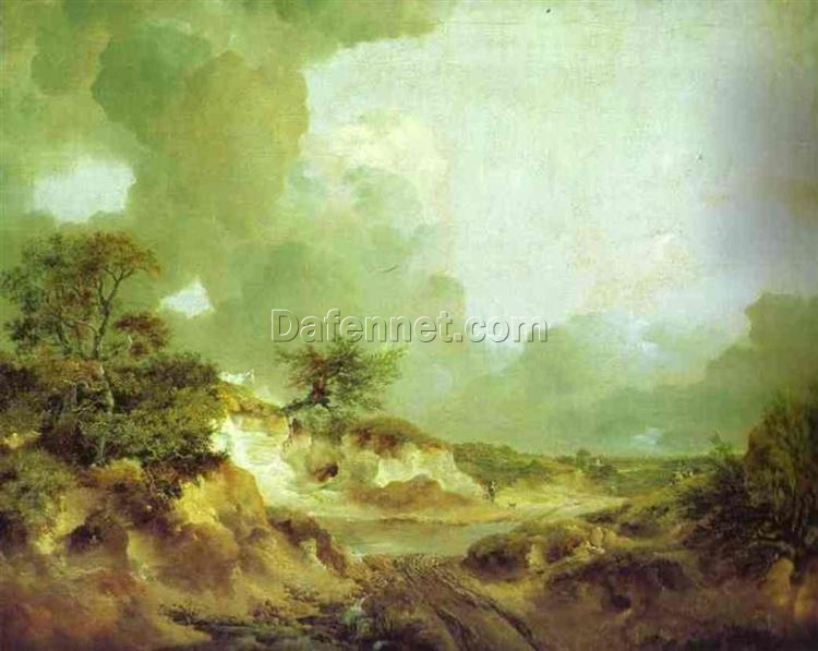 Landscape with Sandpit – Rococo Landscape by Thomas Gainsborough (c.1746-1747)