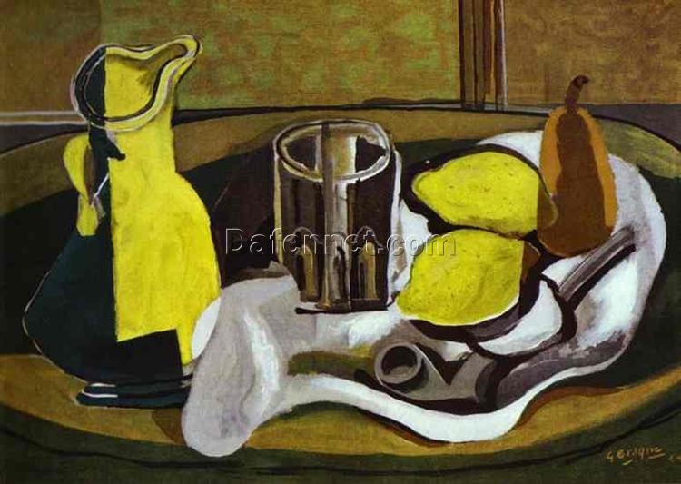 Georges Braque “Lemons” – Cubist and Expressionist Still Life Oil Painting Reproduction