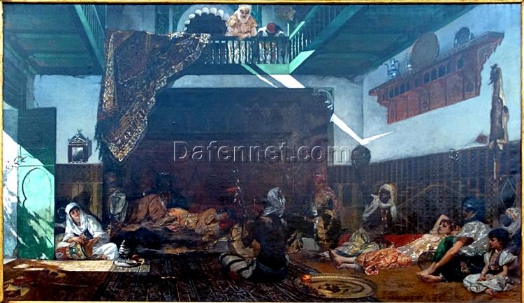 Benjamin Constant’s Intérieur De Harem Au Maroc – Moroccan Harem Scene, Handmade Oil Painting