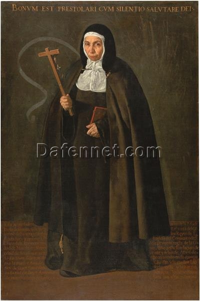 Madre María Jerónima de la Fuente by Diego Velázquez – 1620 Baroque Oil Portrait Replica on Canvas