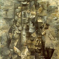 Man with a Guitar" – Georges Braque Analytical Cubism Genre Painting Reproduction – Custom Oil Painting