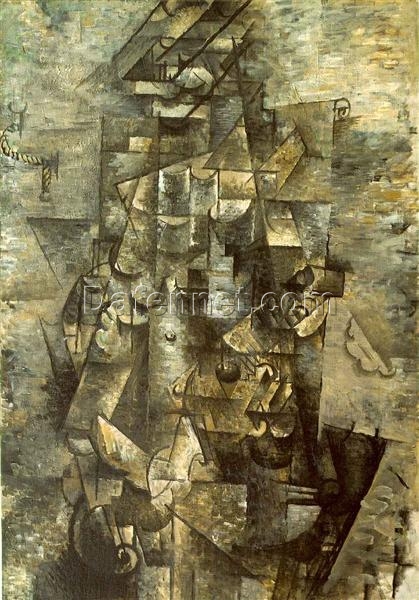 Man with a Guitar” – Georges Braque Analytical Cubism Genre Painting Reproduction – Custom Oil Painting