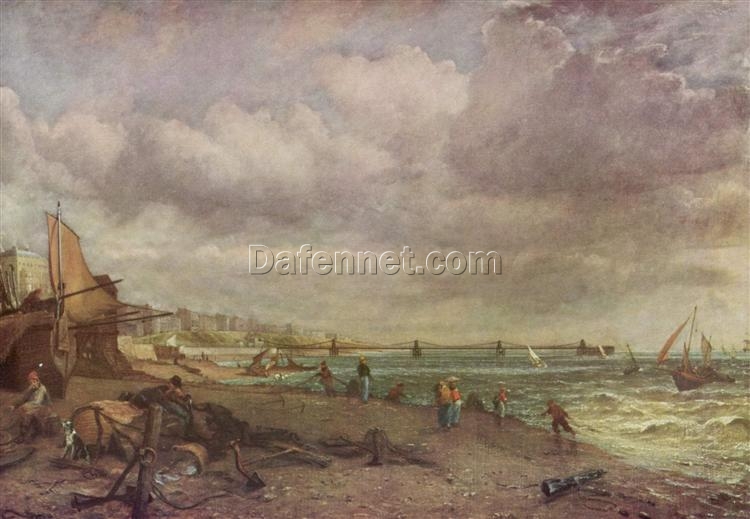 Romantic Coastal Landscape Oil Painting: Marine Parade and Old Chain Pier by John Constable (1827)